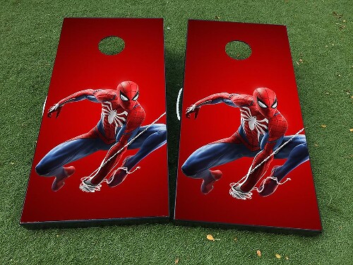 Ensemble d'autocollants en vinyle pour planche de cornhole inspirée de Spider-Man