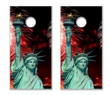 Statue de la Liberté Cornhole Jeu de société Autocollant Autocollant VINYLE WRAPS avec LAMINÉ
 2