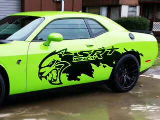 Dodge Challenger Charger SRT Hellcat Splash Grunge Hell Cat vinyle autocollant graphique énorme autocollant