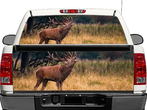 Autocollant Vinyle Arrière Vitrine ou Hayon Faune Sauvage Cerf pour Pick-up Camionnettes SUV