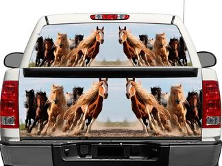 Chevaux en cours d'exécution faune Nature fenêtre arrière ou hayon autocollant autocollant camionnette SUV voiture