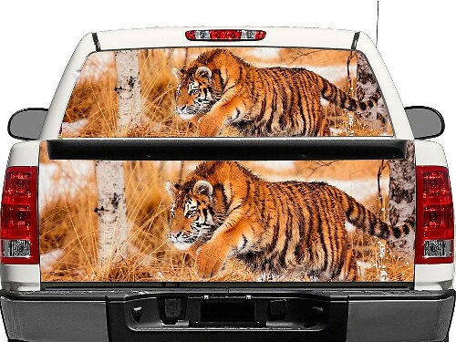Autocollant en vinyle Tiger Wildlife pour fenêtre arrière ou hayon de camionnettes et SUV