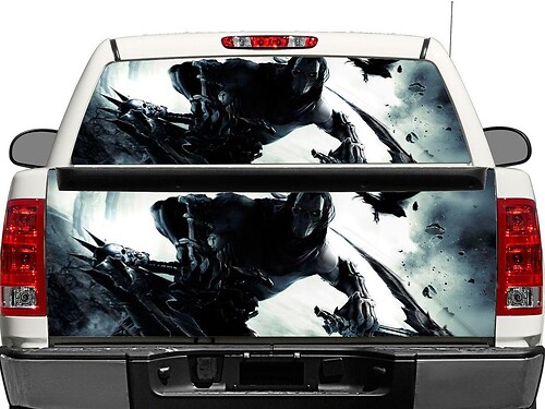 Autocollant vinyle Death Darksiders pour lunette arrière ou hayon pour pick-up et SUV