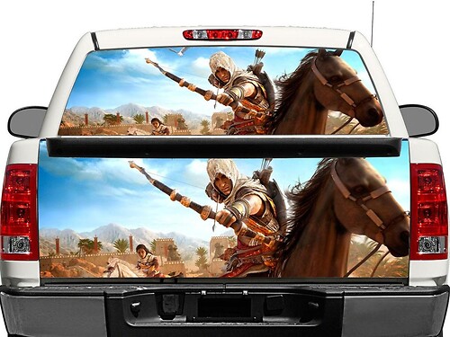 Décalcomanie en vinyle pour vitre arrière ou hayon Assassins Creed Origins pour pick-up et SUV