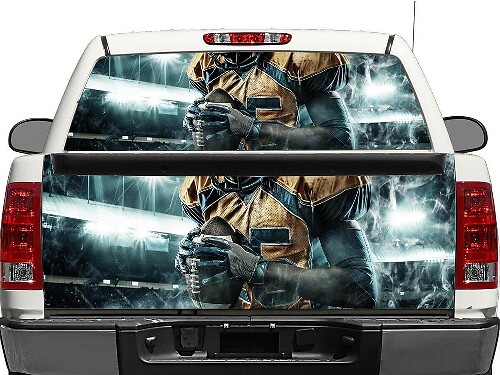 Autocollant décalcomanie pour fenêtre arrière ou hayon de joueur de football pour camionnette, SUV, voiture