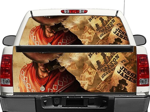 Autocollant Vinyle pour Fenêtre Arrière ou Hayon de Red Dead Redemption pour Camions