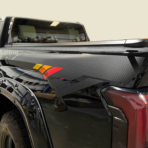 Toyota Tundra Side Pickup Carbon avec autocollant autocollant à rayures vintage Graphics
