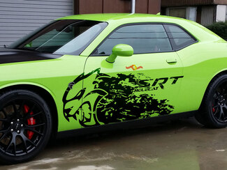 Dodge Challenger Charger SRT Hellcat Splash Grunge Hell Cat vinyle autocollant graphique énorme autocollant autocollant