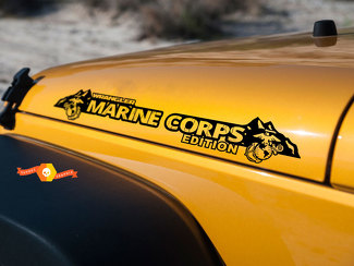 Autocollants de capot Marine Corps Mountains Edition pour capots Jeep Wrangler