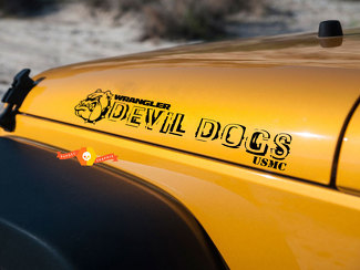 DEVIL DOG ​​édition bouledogue Devil Dogs USMC Hood Decals pour capots Jeep wrangler