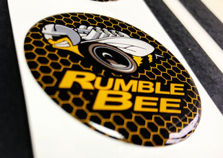 Bouton de démarrage du moteur Rumble Bee Dodge Bombé Badge Emblème Résine Autocollant Autocollant