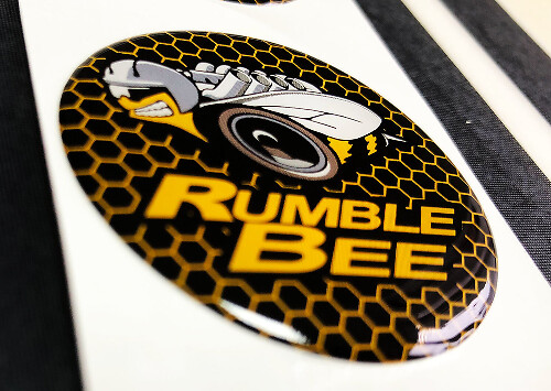 Bouton de démarrage du moteur Rumble Bee Dodge Bombé Badge Emblème Résine Autocollant Autocollant