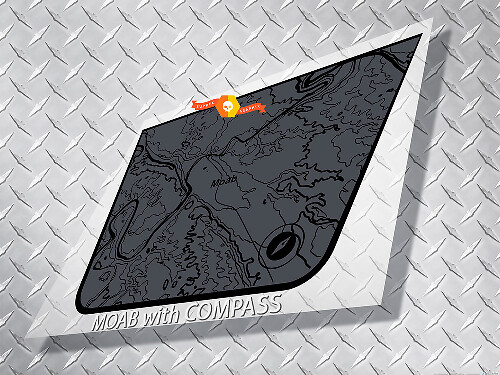 Autocollant en vinyle noir pour capot avec carte de Moab et boussole pour Jeep Wrangler