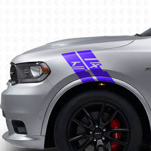 Kit de bandes autocollantes en vinyle hachuré personnalisé pour ailes latérales pour Dodge Durango_2