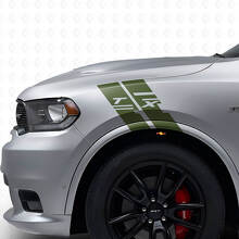 Kit de bandes autocollantes en vinyle hachuré personnalisé pour ailes latérales pour Dodge Durango_3