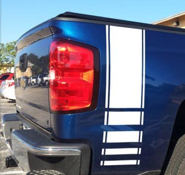 Autocollants Vinyle à Rayures Latérales Arrière à Carreaux Pour Chevy Silverado 2016-2017