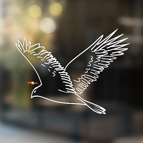 Autocollant vinyle universel oiseau proie en vol