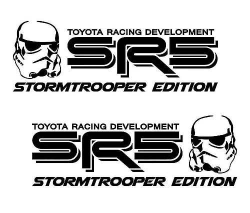 Paire d'autocollants latéraux en vinyle Édition Stormtrooper SR5 pour Tacoma Tundra