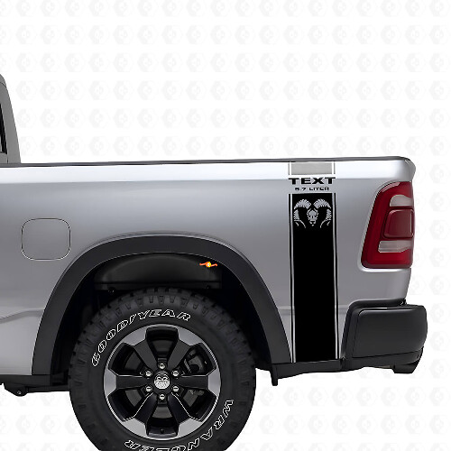 Kit de décalcomanies vinyle bandes latérales arrière style Hemi 5,7L pour Dodge Ram 1500-3500