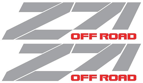 Autocollant réfléchissant Z71 (A) hors route Chevrolet GMC RACING Silverado pour camion 38,1 x 10,2 cm
