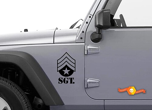 Kit de décalcomanies d'aile latérale Sergent militaire SGT pour Jeep Wrangler TJ LJ JK