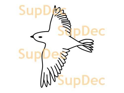 Autocollant mural en vinyle d'art d'oiseau pour fenêtre de salle de bain, décalcomanie amovible #24
