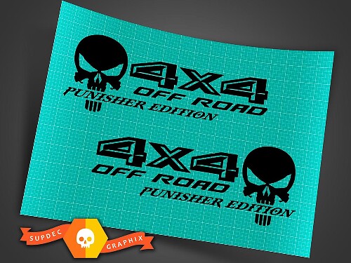 Musclecar truck 4X4 hors route Punisher Stickers Camion Autocollants Vinyle