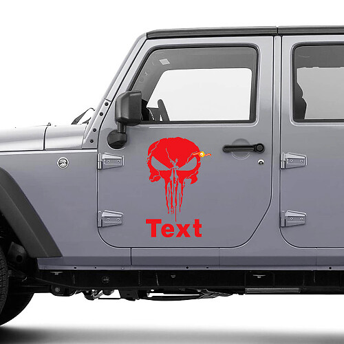 Kit d'autocollants vinyle tête de mort Punisher pour porte Jeep Wrangler JK CJ TJ YJ