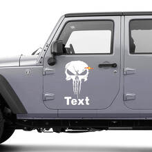 Kit d'autocollants vinyle tête de mort Punisher pour porte Jeep Wrangler JK CJ TJ YJ_2