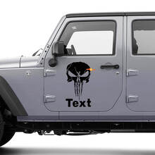 Kit d'autocollants vinyle tête de mort Punisher pour porte Jeep Wrangler JK CJ TJ YJ_3