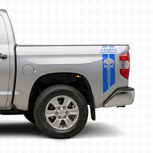Ensemble d'autocollants vinyle arrière latéraux 4x4 Off Road Punisher Skull pour Toyota Tacoma Tundra_2