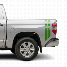 Ensemble d'autocollants vinyle arrière latéraux 4x4 Off Road Punisher Skull pour Toyota Tacoma Tundra_3