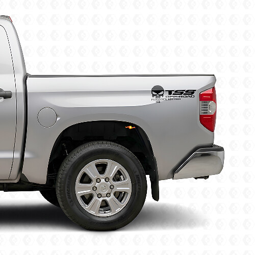 Kit d'autocollants en vinyle latéraux arrière TSS Off Road Punisher Edition pour Toyota Tacoma Tundra