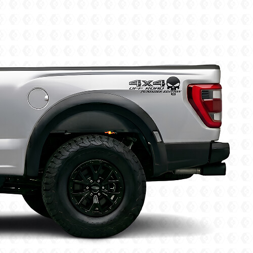 Paire de décalcomanies en vinyle latérales 4x4 Off Road Punisher Edition pour camion Musclecar