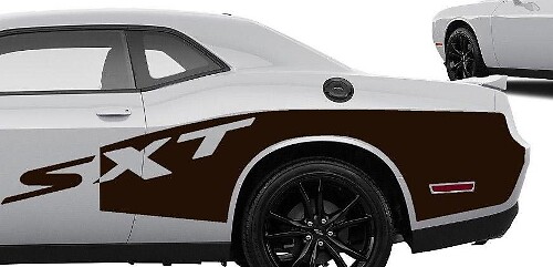 Kit d’autocollants en vinyle bandes latérales arrière SXT pour Dodge Challenger
