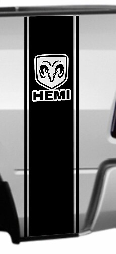 Autocollant Vinyle Bande Latérale Arrière Logo HEMI pour Dodge Ram 1500 2500 3500