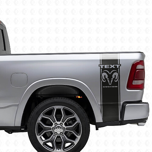 Autocollant en vinyle de bandes latérales arrière avec logo personnalisé pour camions Dodge