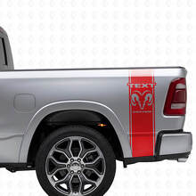 Autocollant en vinyle de bandes latérales arrière avec logo personnalisé pour camions Dodge_3