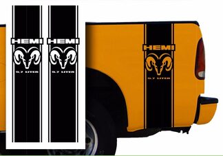 Autocollants de décalcomanie Hemi Dodge Mopar Pickup Truck Bed Stripes / Choisissez la couleur maintenant