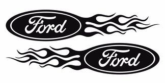 Autocollants de voiture Ford Flame Style Logo droite et gauche
