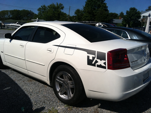 Paire de bandes arrière T/X pour aile arrière Autocollant en vinyle pour Dodge Charger 2006-2010