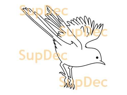 Autocollant mural en vinyle avec oiseau, pour fenêtre et salle de bains, amovible, #28
