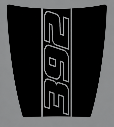 392 Daytona Style Outline Center Panel — Autocollant vinyle (capot) pour Dodge Charger 2015-2018