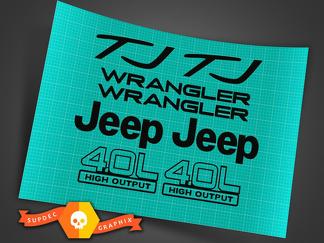 KIT AUTOCOLLANTS Jeep Wrangler Sport 4.0 haut rendement YJ TJ