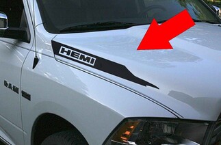 Dodge Ram Hemi Sport 1500 2500 Hood Vinyl Stripes Stickers Autocollants Mopar Rebel RT