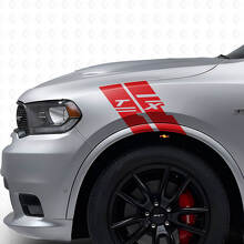 Kit de décalcomanies en vinyle bande hachurée personnalisé pour ailes latérales Dodge Durango 2009-2020_4