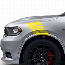 Kit de décalcomanies en vinyle bande hachurée personnalisé pour ailes latérales Dodge Durango 2009-2020_6