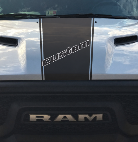 Autocollant vinyle bande de rallye capot contour personnalisé pour RAM 1500 2023