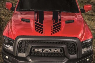 DODGE RAM 1500 HOOD twin stripes vinyle autocollant autocollants hémi personnalisé