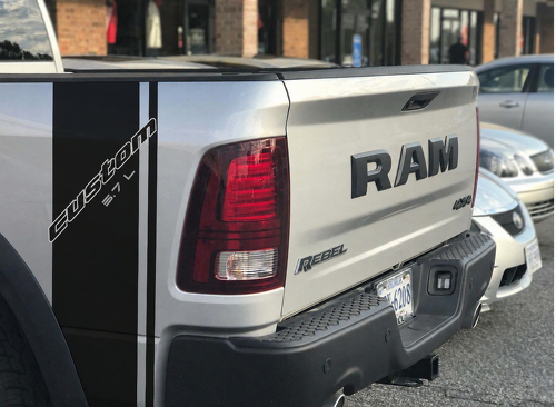 Autocollant en vinyle personnalisé Bandes 5.7L pour le côté de caisse Dodge Ram 1500